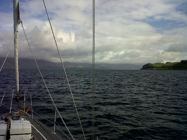 The sky is getting lighter but not enough wind for sailing