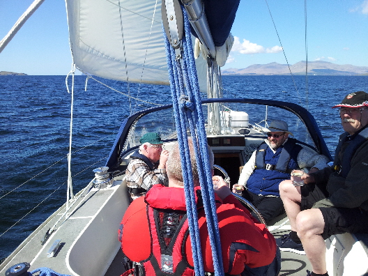 John joins in, both short pants and short drinks!