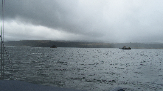 Towing part of a fish farm