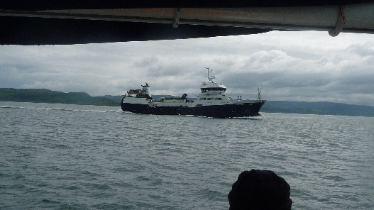 Fish farm support vessel