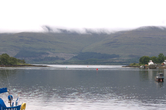 Looking from the pontoons to the exit of Loch Aline